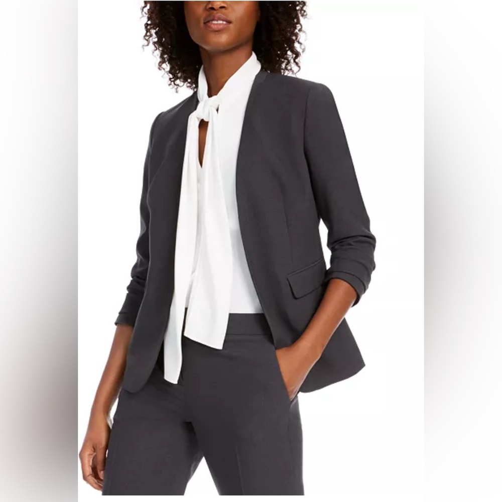 Bar III Women's Bi-Stretch Collarless Open-Front Blazer